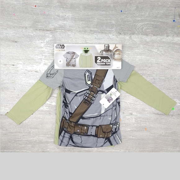 NWT Mandalorian 2pk T-Shirt Licensed Boys' Size 4 - Picture 6 of 8